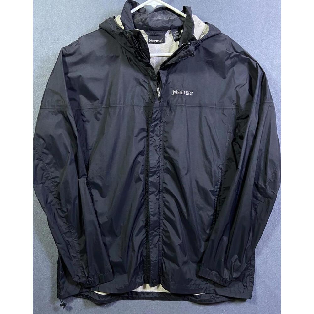MARMOT Womens Mens Standard Precip Eco Jacket Navy Dark Size XLarge Waterproof